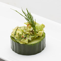 Cucumber cup with mashed avocado thumbnail