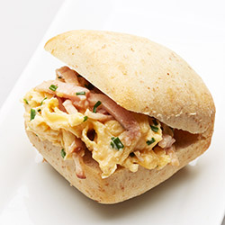Bacon and egg ciabatta roll - small thumbnail