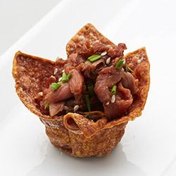Thai Cured Beef in Crisp Wonton Basket thumbnail