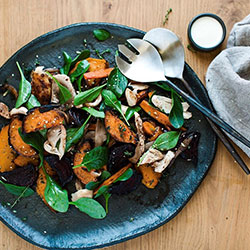 Chicken and roast vegetable salad thumbnail