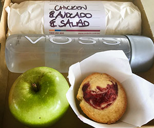 Sandwich, fruit, muffin and juice thumbnail